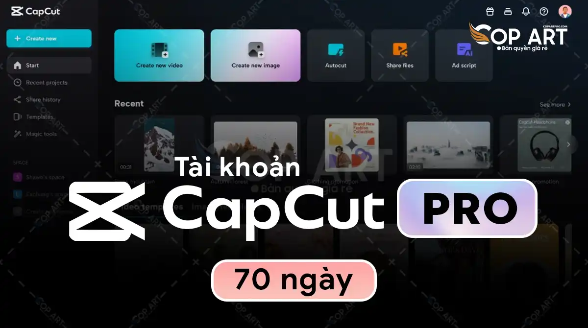 Tài khoản Capcut Pro 30 ngày
